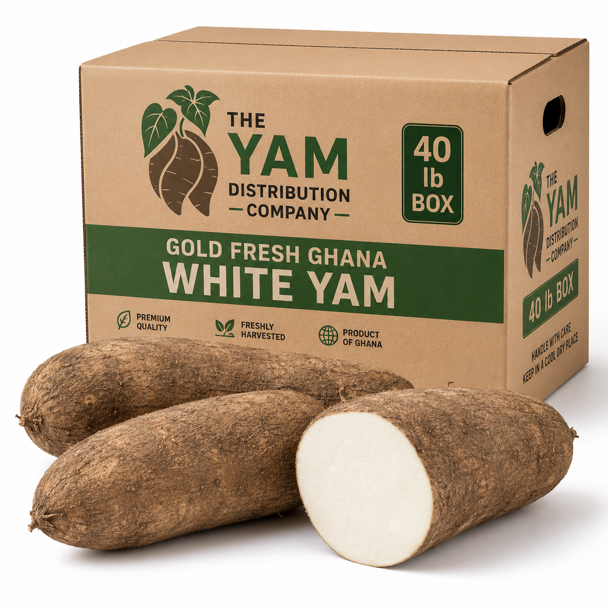 Gold Fresh Ghana White Yam premium quality, freshly harvested, product of Ghana